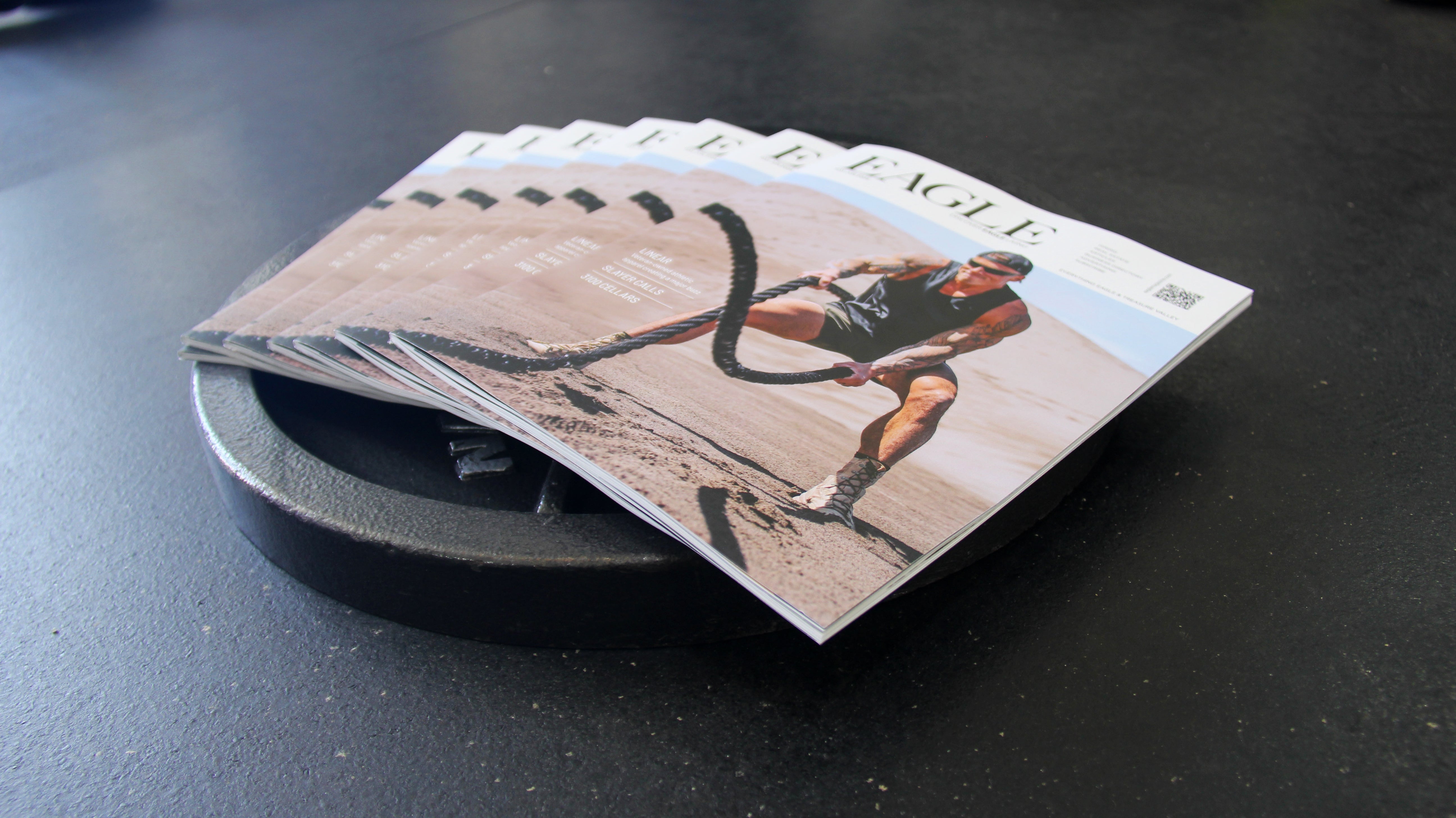 Copies of Eagle Magazine with the LINEAR feature story on the cover