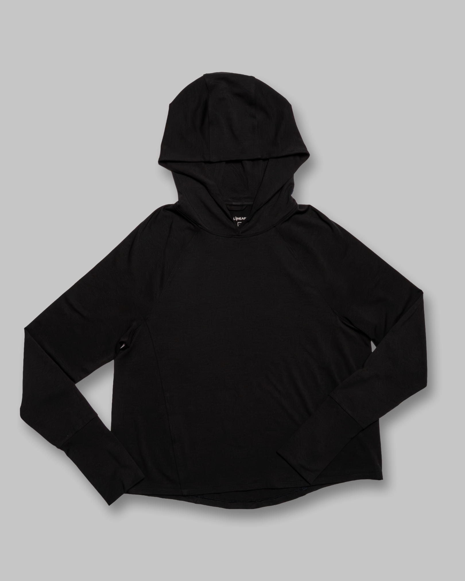 Black hoodie on a gray background
