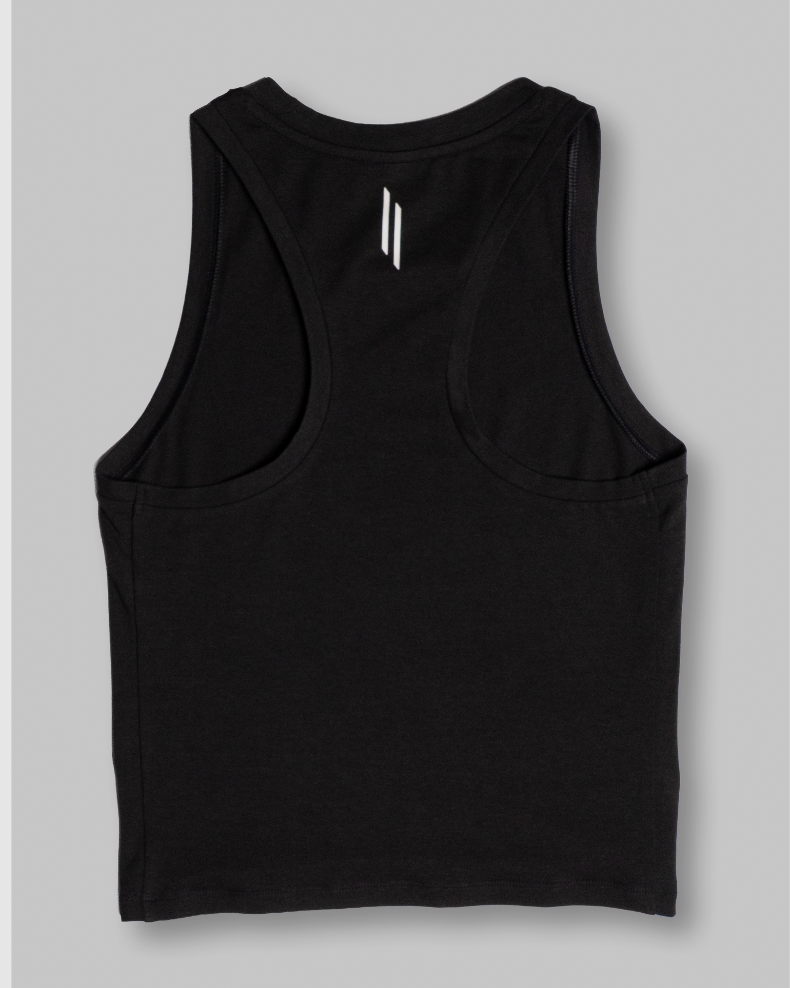 Black tank top on a gray background